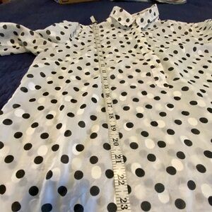 J.Crew white with black polkadot, popover cotton shirt